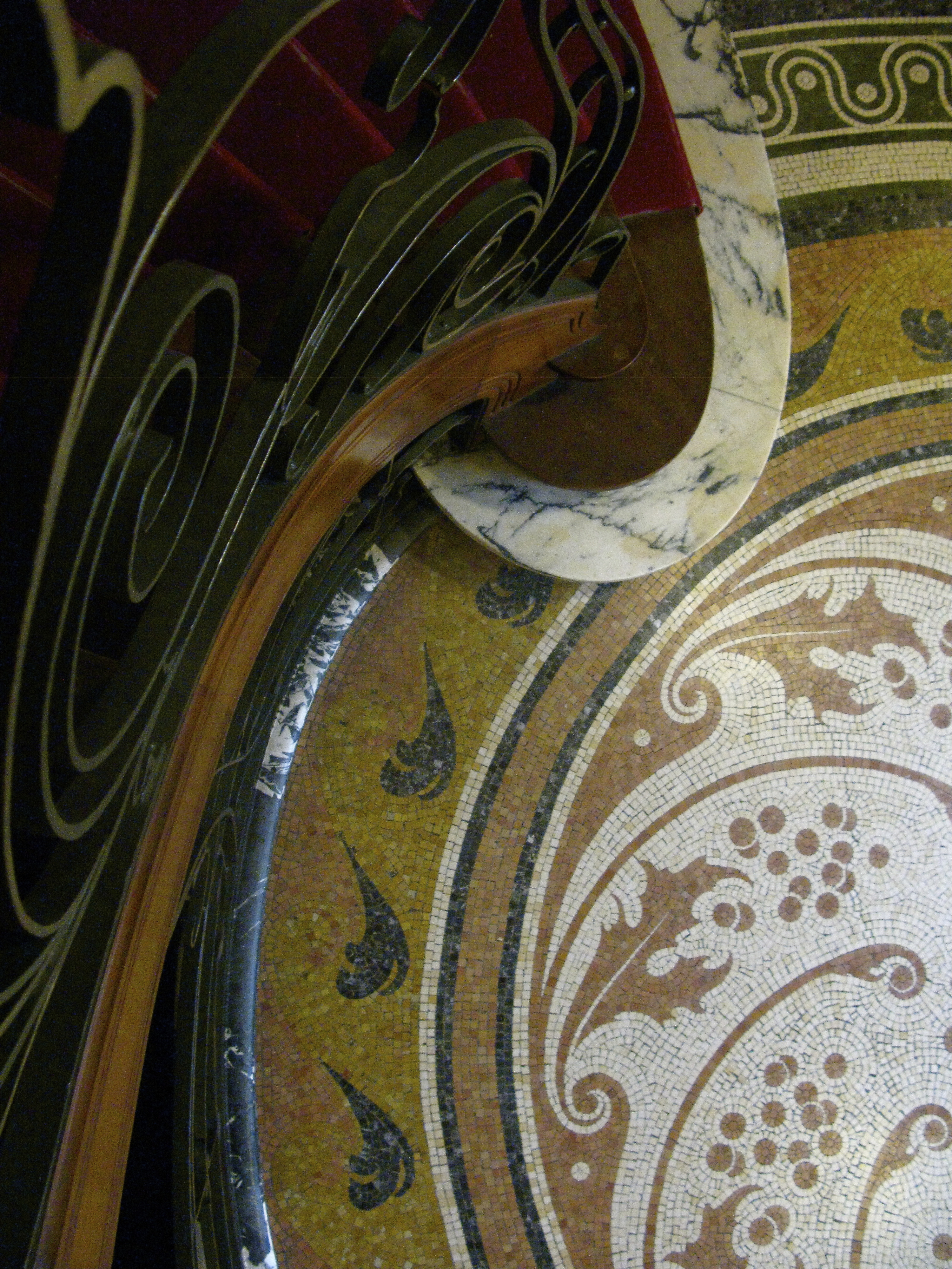 Architectural Detail of an Art Nouveu Staircase Voir et Dire Bruxelles