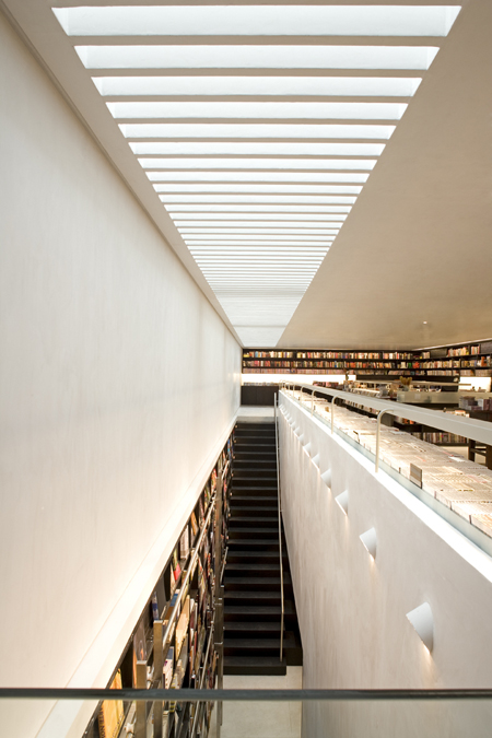 View from the First Floor toward stairway to the ground Floor Sanctuary Bookstores