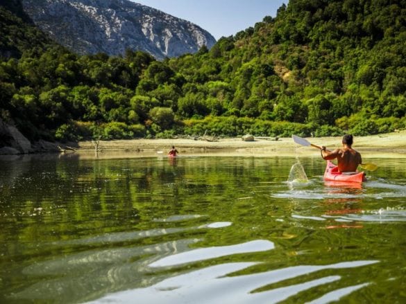Kayaking into the Cedrino River