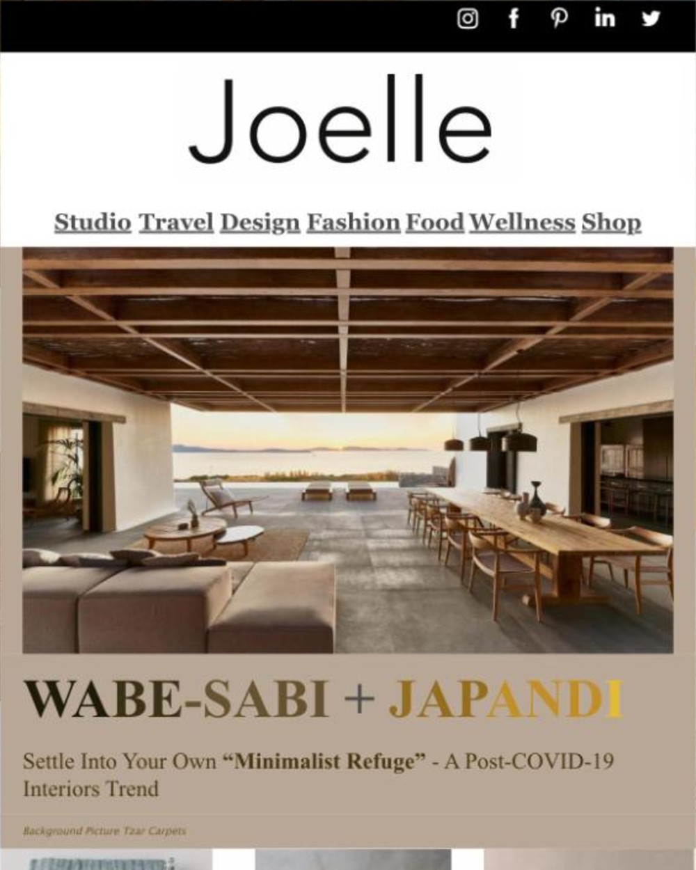 Wabi-Sabi + Japandi Interiors, Joelle News